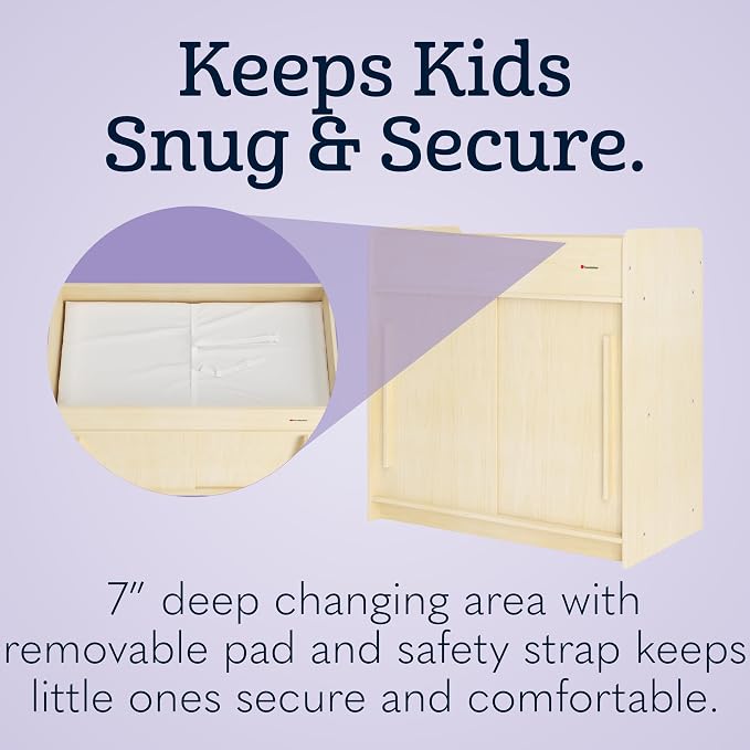 Foundations SafeGlide Daycare Changing Table, Durable Wood Construction - Image 8