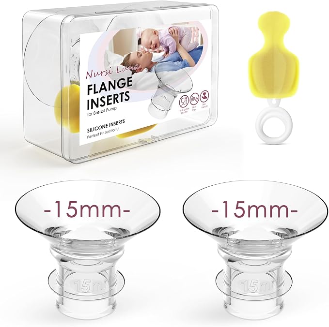 Flange Inserts 15mm for 24mm Flange/Shield, Flange Sizing Kit Silicone Flange by NursiLuna