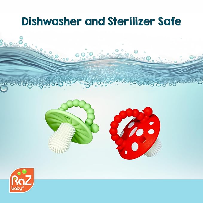 RaZbaby Soft Silicone Infant & Baby 3M+ Teether Toy Massaging Bristles Teething - Image 7
