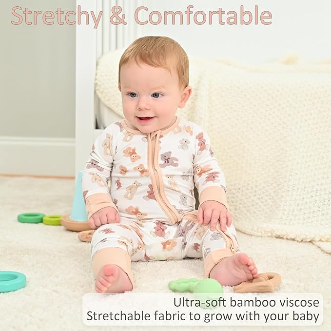 LollyBanks Baby Pajamas, 2-Way Zipper Romper, 95% Viscose Made from Bamboo and - Image 3