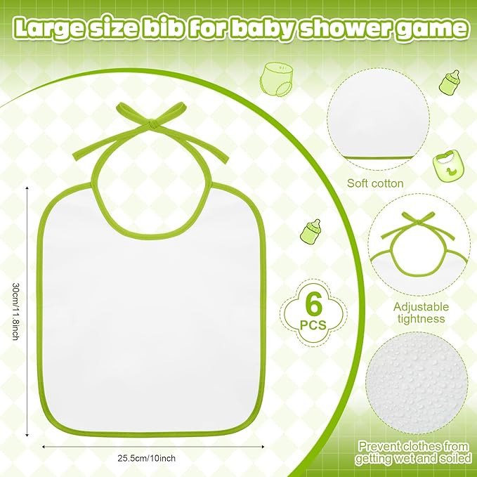 6 Sets Bottle Chug Baby Shower Games Juegos Para Plastic Baby Bottles Bibs Hat - Image 3