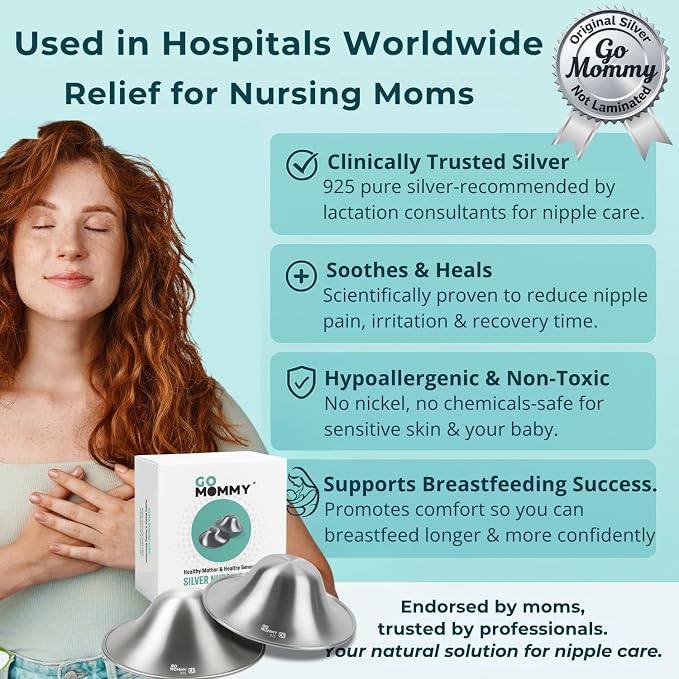 Silver Nipple Shields for Breastfeeding Newborn & A Breastfeeding Essential by - Image 7