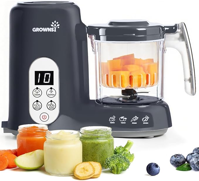 GROWNSY Baby Food Maker with Steam Basket, One Step Baby Food Processor Steamer by GROWNSY