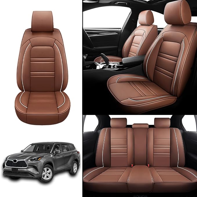 Seat Covers for Toyota Highlander 2001-2025 | 5-Seats Leather Seat Covers - Image 2