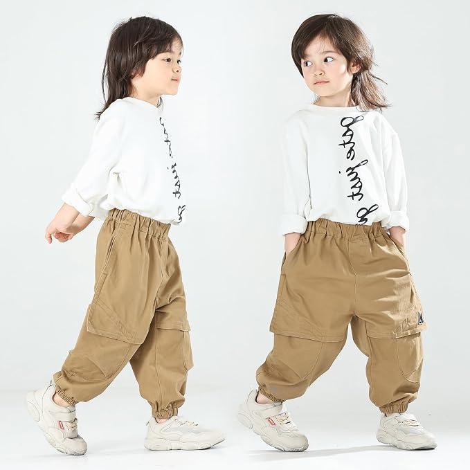 MINI PANDA Toddler Pants Boys& Girls, Relaxed Stretch Twill Toddler Casual Pants - Image 2