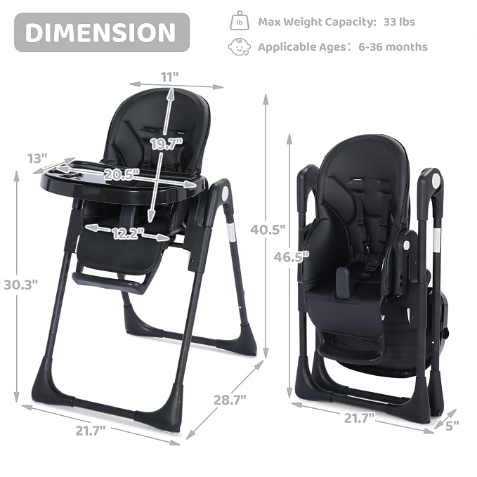 3 in 1 Foldable Baby High Chair, Infant High Chairs - Image 7