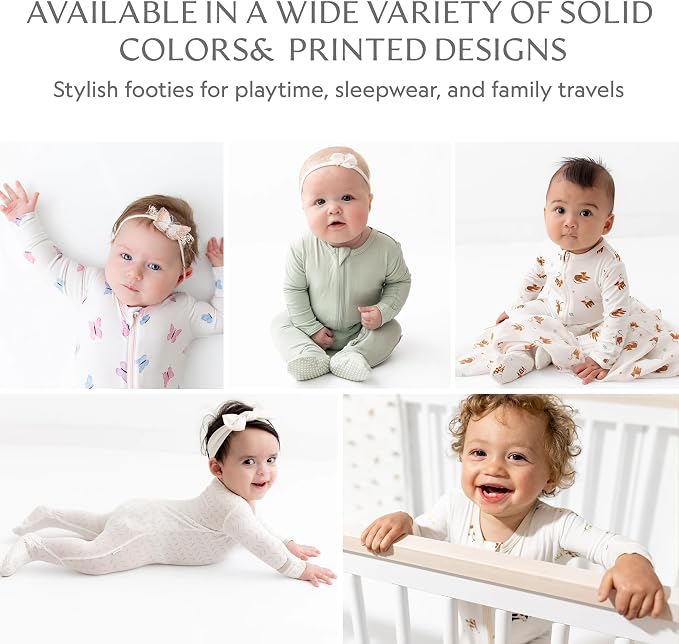 Bamboo Little Soft Baby Footie Pajamas, Baby Clothes, Newborn Sleepers - Image 5