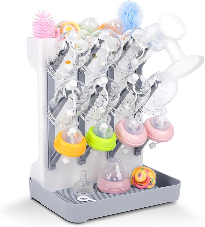 Ultimate Baby Bottle Drying Station -Space Saving Standing Drying Rack by Nollapo