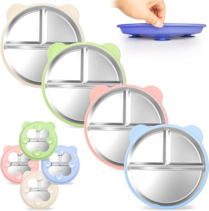 Stainless Steel Kids Plate by Unknown