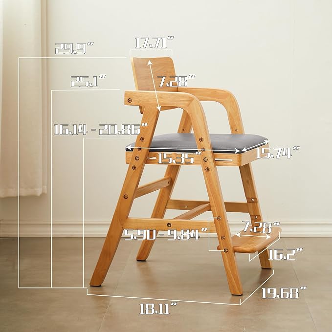 Solid Wood high Chairs for Toddlers, High Chair Grows - Image 3