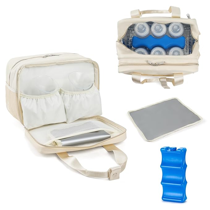Breastmilk Cooler Bag with Ice Pack, Fits 6 Baby Bottles Up to 9 Ounce Breast by GEMIU