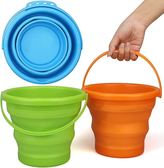 Foldable Beach Sand Toy Bucket for Kids Adults, Jumbo Collapsible Sandbox Bucket by Unknown