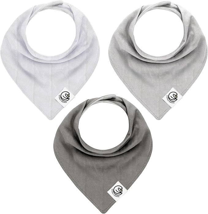 3 Pack Baby Bibs for Boys & Girls | Cotton, Absorbent Drooling & Teething Bib | by GigglyGoose%C2%AE