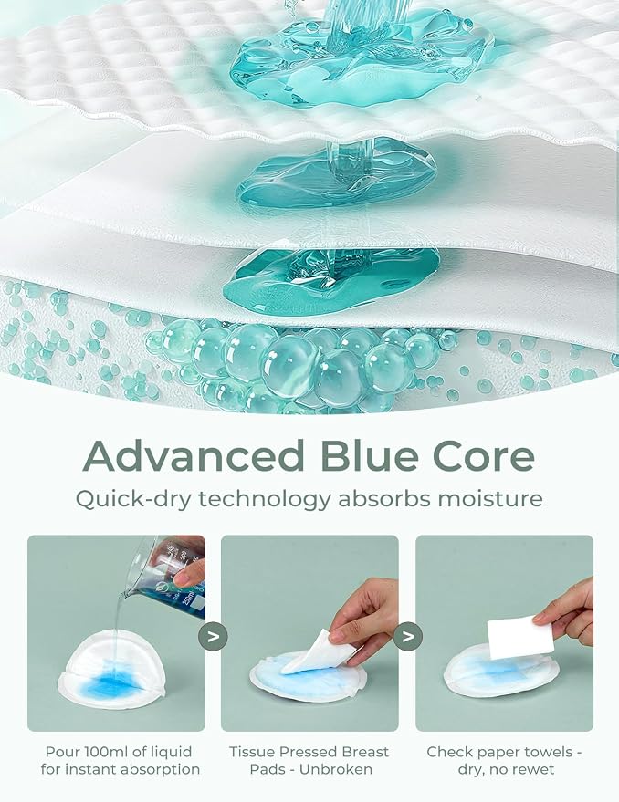 Momcozy Bamboo Disposable Nursing Pads, Advanced Blue Core - Image 3