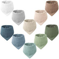 Konssy Muslin Baby Bibs 10 Pack Baby Bandana Drool Bibs 100% Cotton by Konssy