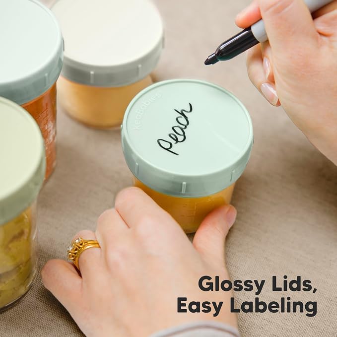 KeaBabies 4pk 8oz & 4pk 4oz Glass Baby Food Containers - Image 6