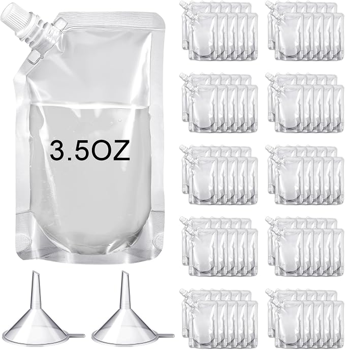 Meanplan 100 Pcs Plastic Pouches Bulk Reusable Squeeze Pouches Clear Plastic by Meanplan