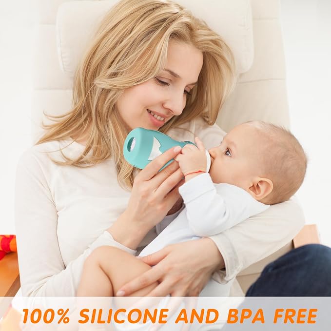Silicone Sleeves for Avent Glass Natural Baby Bottle, 4 Pack Bottles Shatter - Image 5
