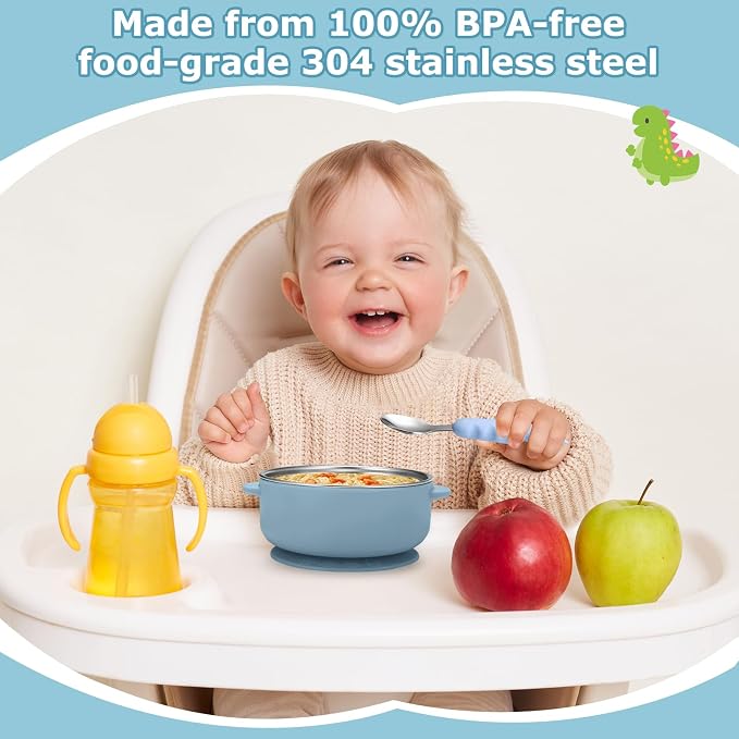 2 Pack Stainless Steel Baby Bowls - Image 3