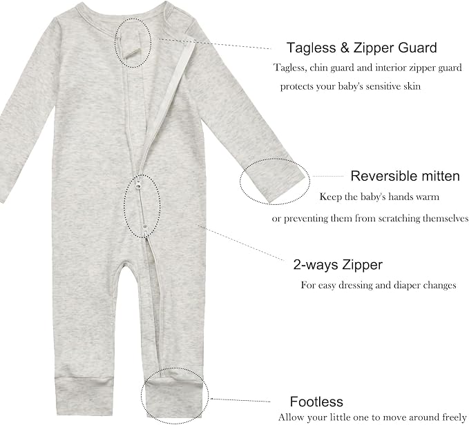 Aablexema Baby Cotton Fooltess Pajamas - Image 3