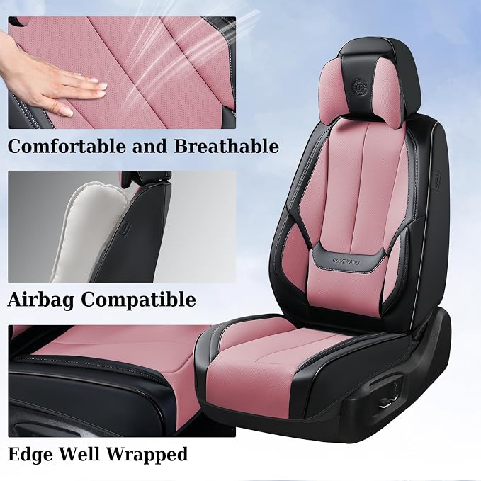 Coverado Universal Seat Covers Front, Waterproof Nappa Leather Car Seat Covers - Image 4