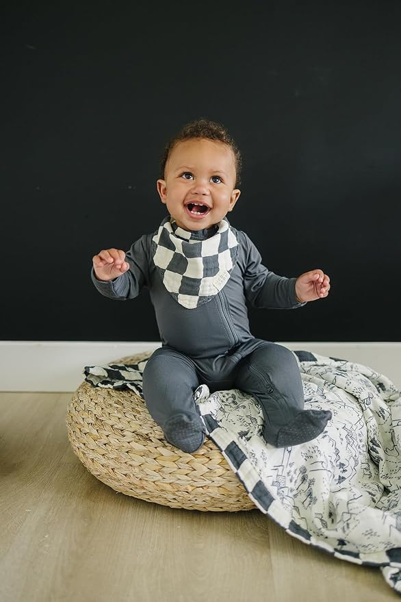 Mebie Baby Muslin Cotton Bib, 3 pack, Baby Bib Set - Image 4