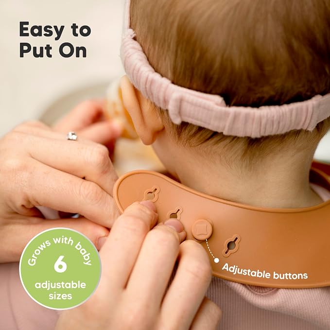 KeaBabies 2-Pack Silicone Baby Bibs - Image 5