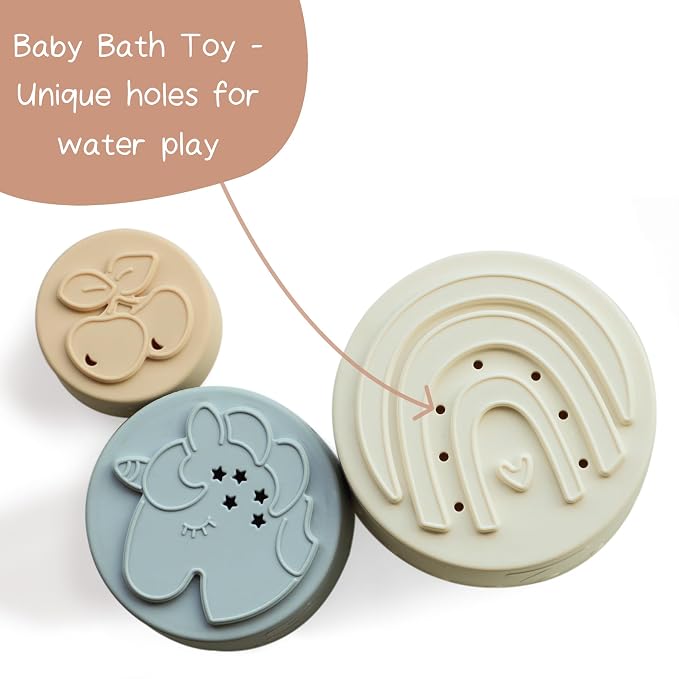 Moonkie Stacking Cups Toy, Fun Educational Baby Toys Silicone Soft Teething Toy - Image 7