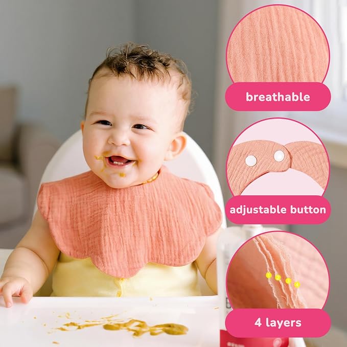Baby Bibs Muslin Drool Teething Drooling Bibs - Image 3