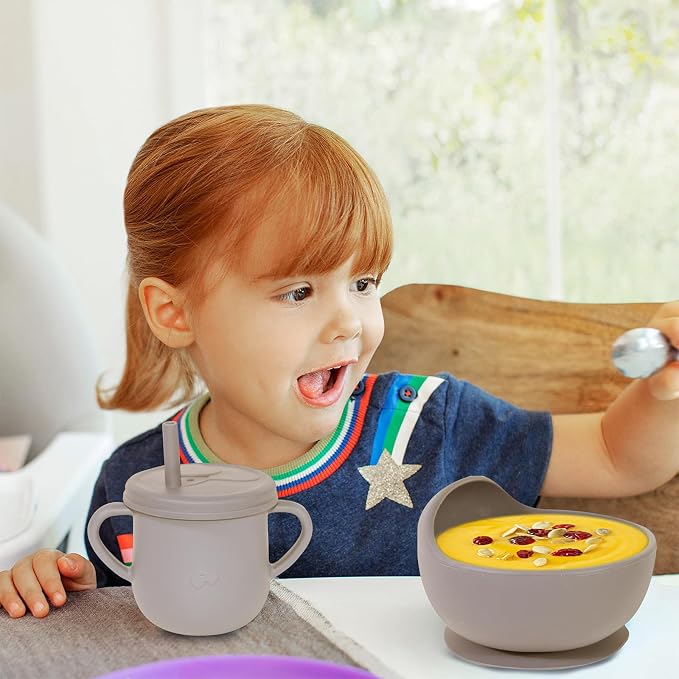 100% Silicone baby feeding set, BPA free Baby dishes set - Image 7