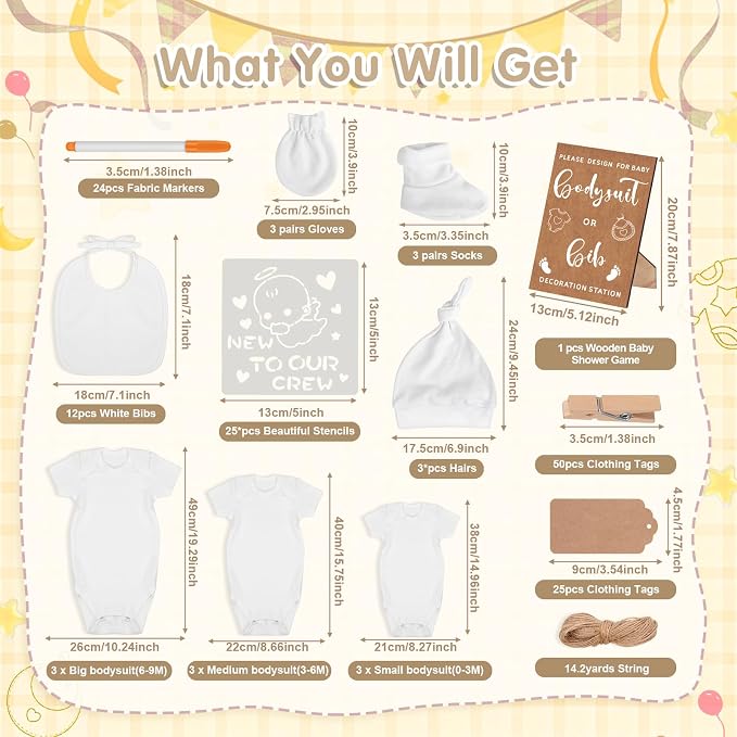 162Pcs Baby Shower Game Decorations Kit - Image 2