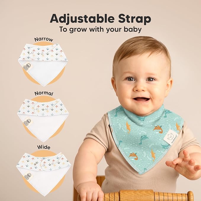 8-Pack Organic Baby Bandana Bibs - Image 3