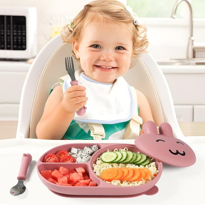 Silicone Baby Plate, Toddler plates, Self-feeding of infants after weaning - Image 5