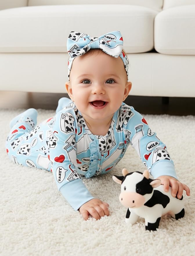 PATPAT Baby Girl Boy Clothes Newborn Infant Footie – Soft Viscose from Bamboo– - Image 2