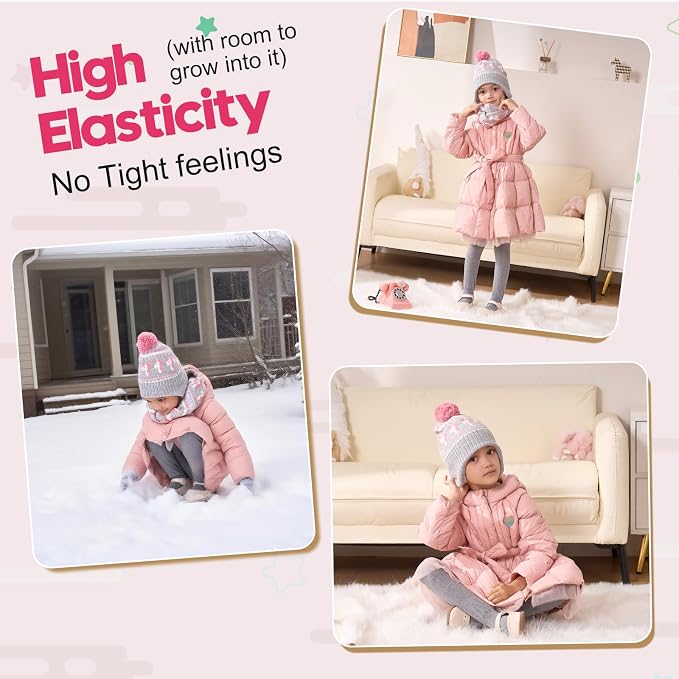 Moon Kitty Baby Girls Earflaps Knit Hats Infant Baby Beanies6-12Months - Image 2