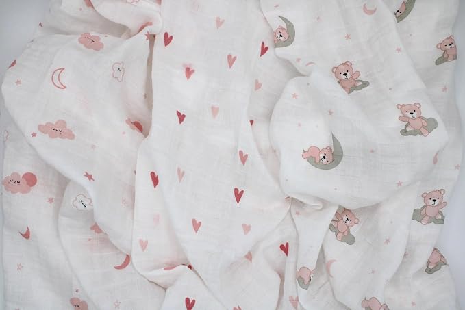 100% Muslin Cotton Baby Receiving Cloths, 27x27 in, Soft & Gentle - Image 6
