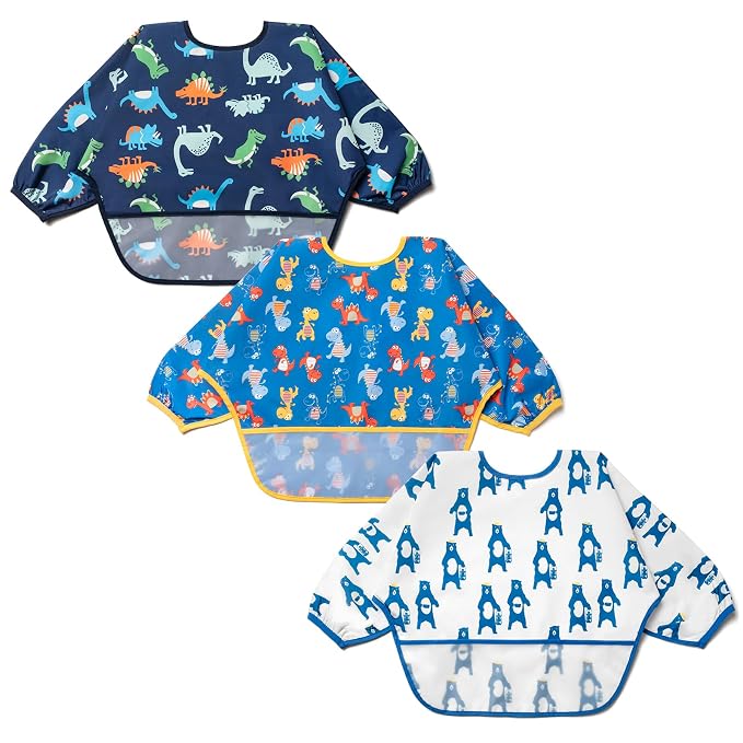 Long Sleeve Bibs For Babies 6-24 Months Full Coverage Shirt Bib for Baby Boys by Baby+Noah