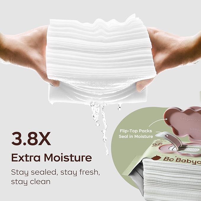 Bc Babycare Cloud Moist Baby Wipes, Thick & XL, 99% Water, Ultra-Hydrating - Image 6
