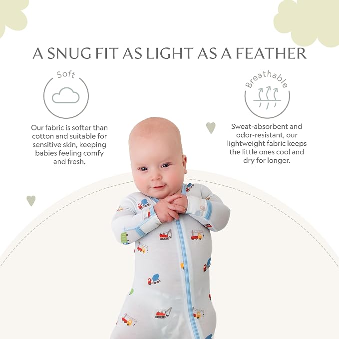 Bamboo Little Soft Baby Footie Pajamas, Baby Clothes, Newborn Sleepers - Image 3