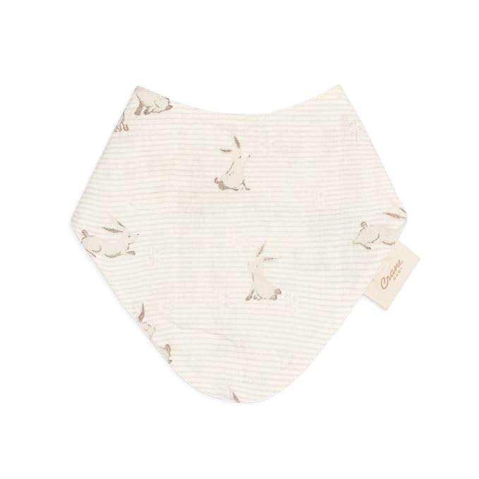 Crane Baby 100% Organic Cotton Baby Bibs, 3-pc. Set, Bunny Pattern - Image 9