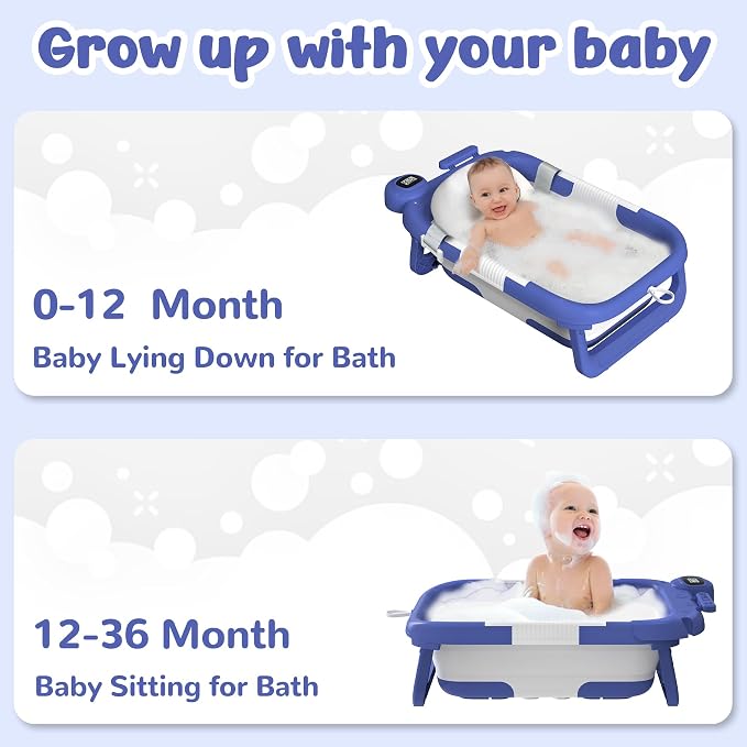 Collapsible Baby Bathtub for Newborn to Toddler, Portable Baby Bath Tub for - Image 4