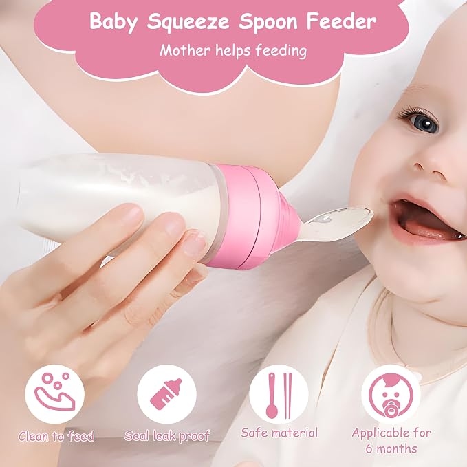 WAJIAYON Baby Food Feeder 4 Pack Silicone Baby Food Dispensing Spoon-3 oz - Image 3