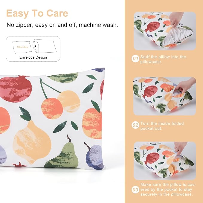 TILLYOU Toddler Pillowcases 13 x 18 Travel Pillow Case 2 Pack, Kids Pillowcases - Image 3