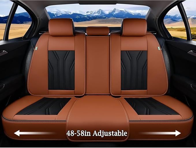 FLORICH Rear Seat Covers Leather Car Seat Covers Waterproof Back Seat Cover - Image 7