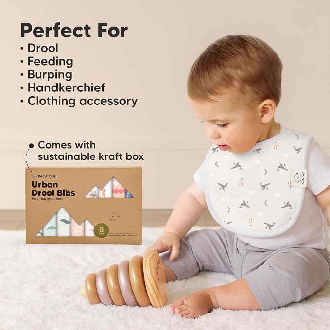 8-Pack Organic Baby Bibs for Boys, Girls - Image 7