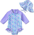 WOLBAY Baby Girl Swimsuit Long Sleeve One Piece Rash Guard by WOLBAY