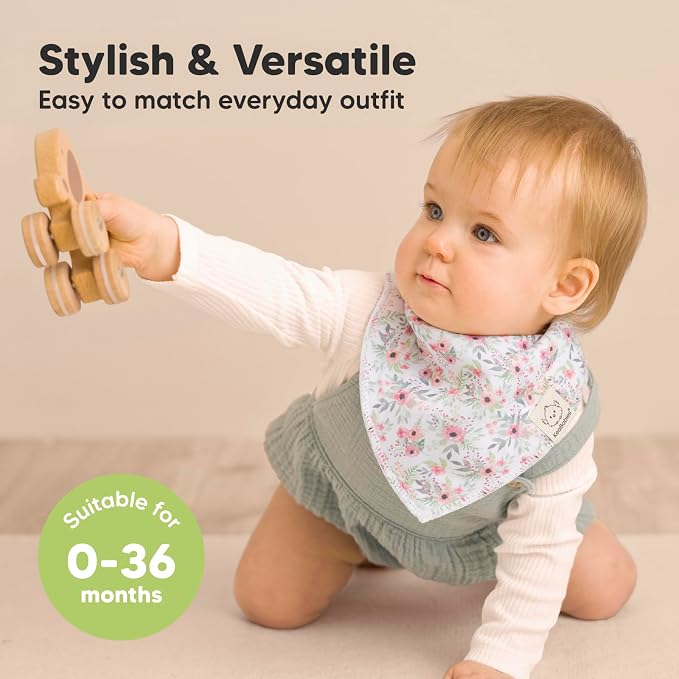 8-Pack Organic Baby Bandana Bibs - Image 4
