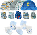 Newborn Baby Boy Girl Caps Mittens Socks Set Cotton Baby Essentials Accessories by MAMIMAKA