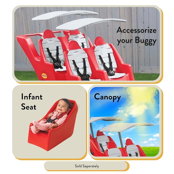 Children’s Factory 4 Passenger Bye-Bye Buggy, Daycare or Preschool Stroller - Image 5