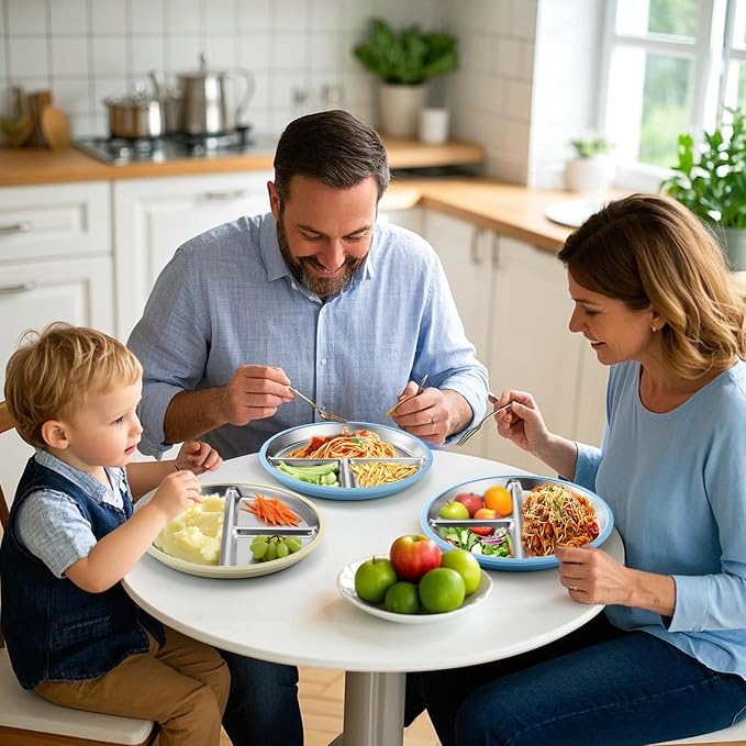 BUSOHA 2 Pack Stainless Steel Kids Plate - Image 7